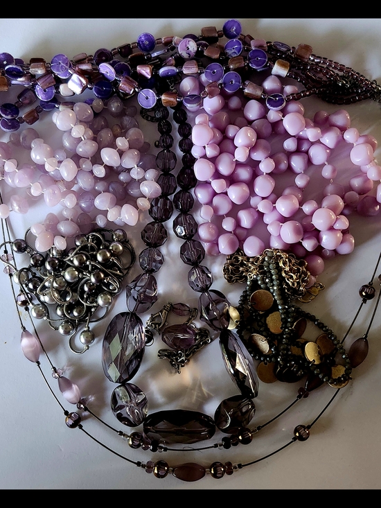 Vintage Jewelry - 🔮 Whimsigoth Witchy Purple & Gray Jewelry Bundle Lot - Vintage to Now